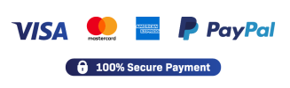 PayPal logo and credit card logos
